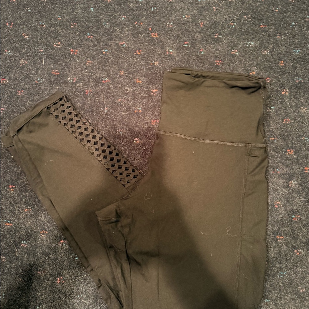 PINK Victoria's Secret Black Leggings with Mesh Detail